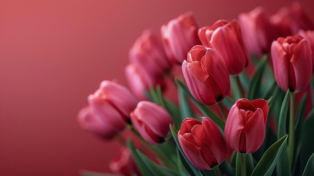 Bunch of Pink Tulips With Blurry Background Stock Free