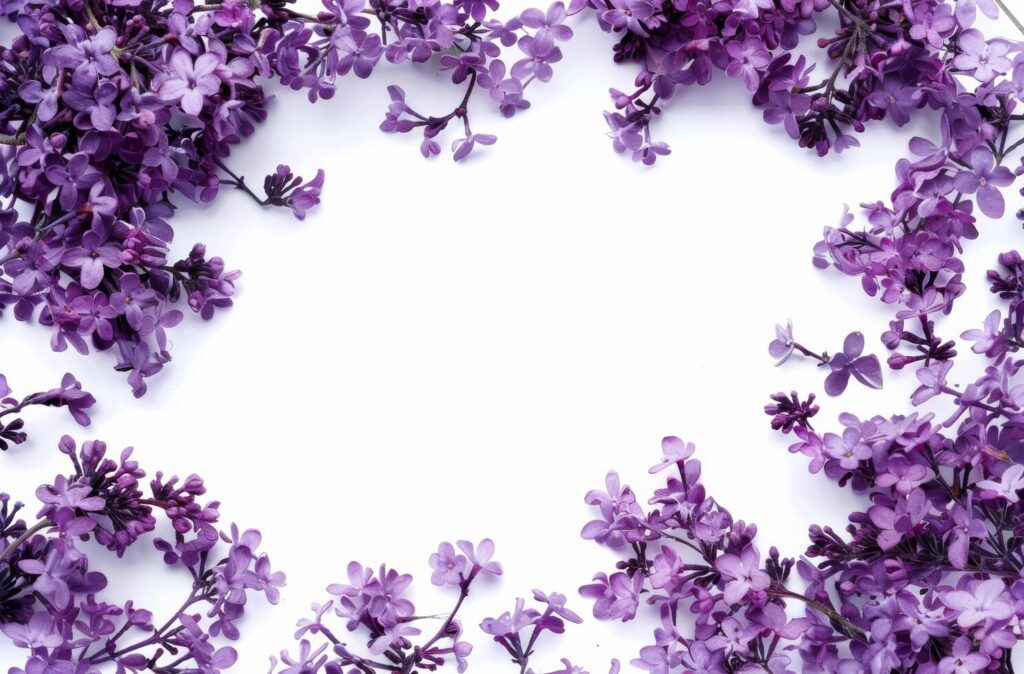 Bunch of Purple Flowers on White Background Stock Free