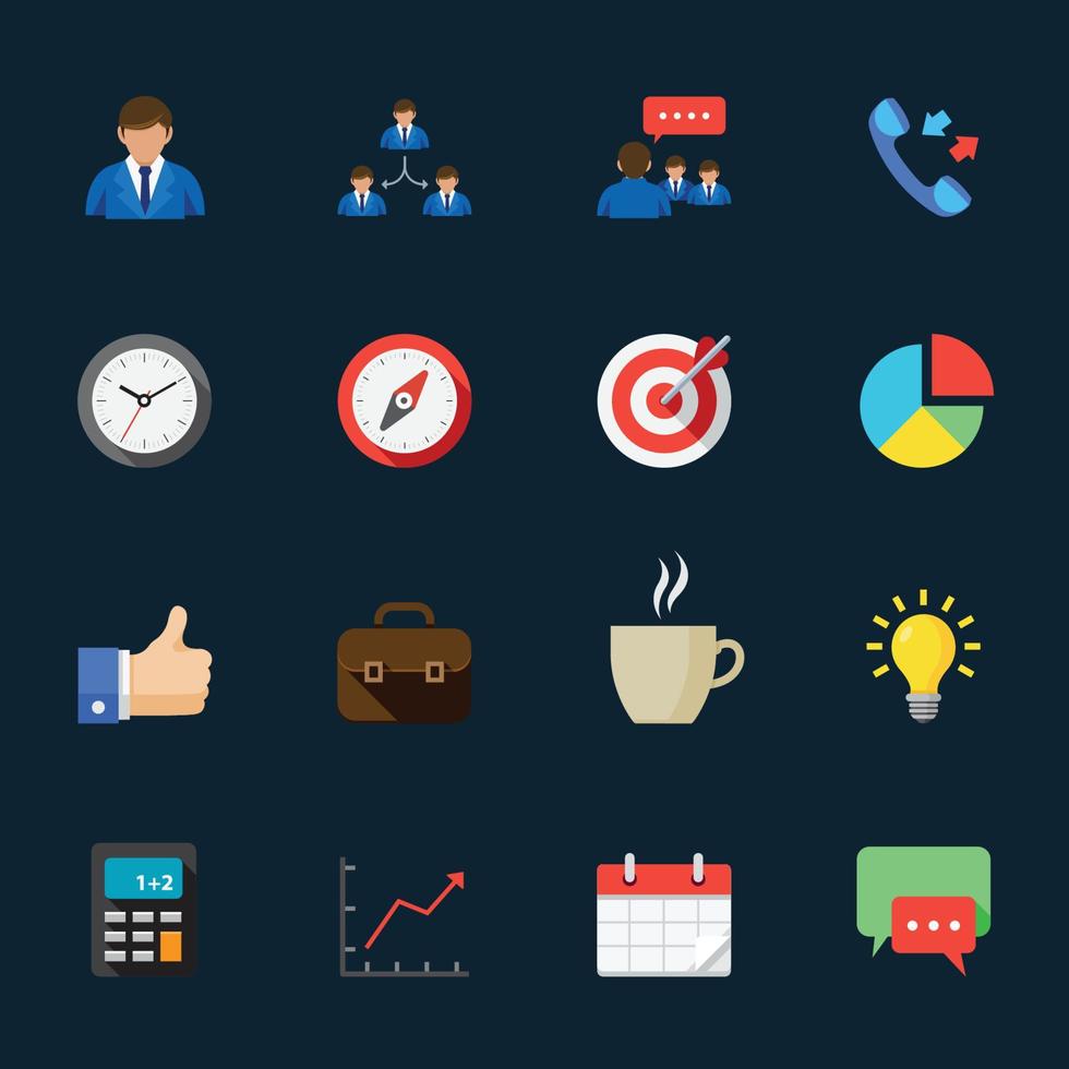 Business and Finance Icons with Black Background Stock Free