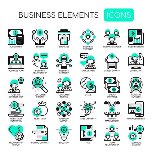 Business Elements , Thin Line and Pixel Perfect Icons Stock Free