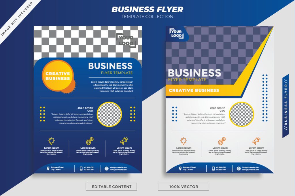 Business Flyer Blue Free Vector