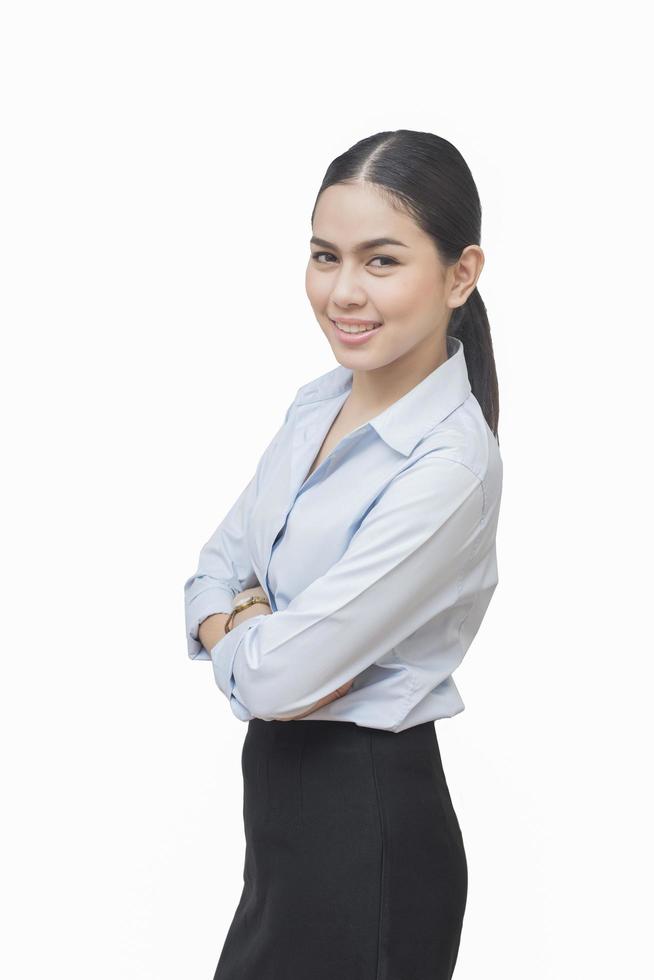 business woman smiling isolated on white background Stock Free