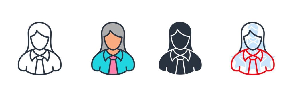 businesswoman icon logo vector illustration. avatar female symbol template for graphic and web design collection Stock Free