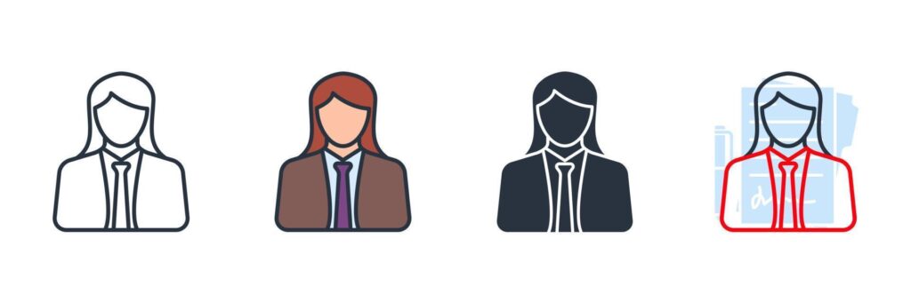 businesswoman icon logo vector illustration. user symbol template for graphic and web design collection Stock Free