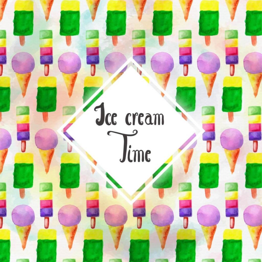 Watercolor Ice cream background