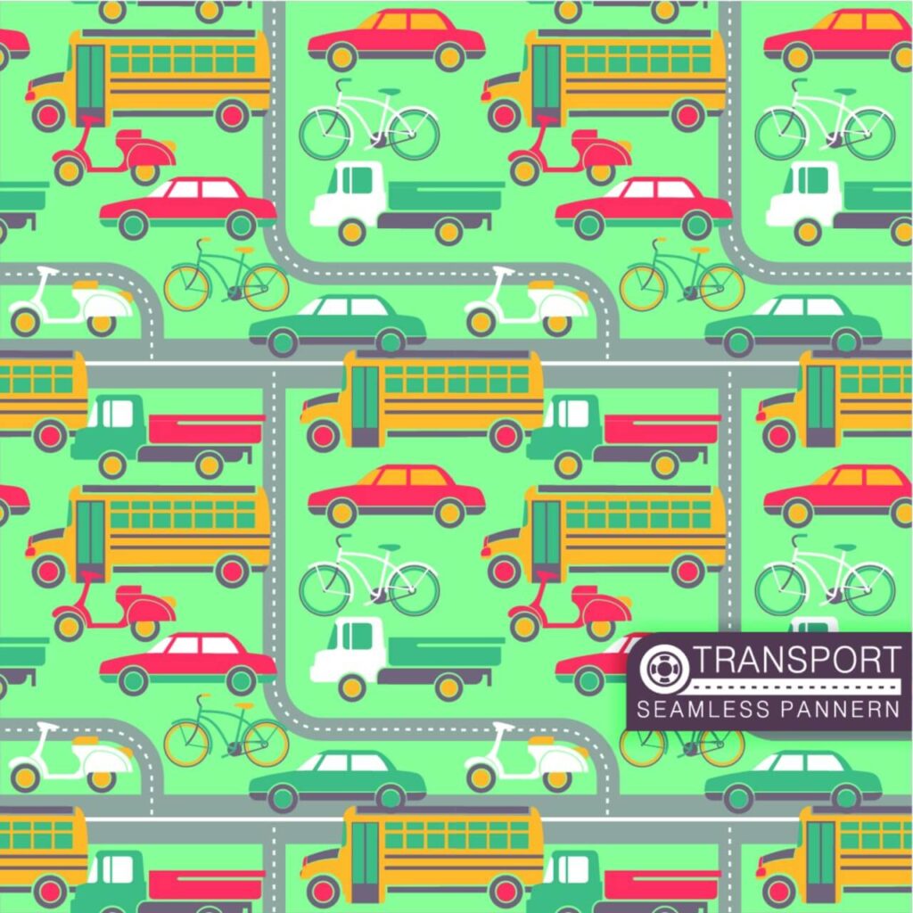 City transport seamless pattern