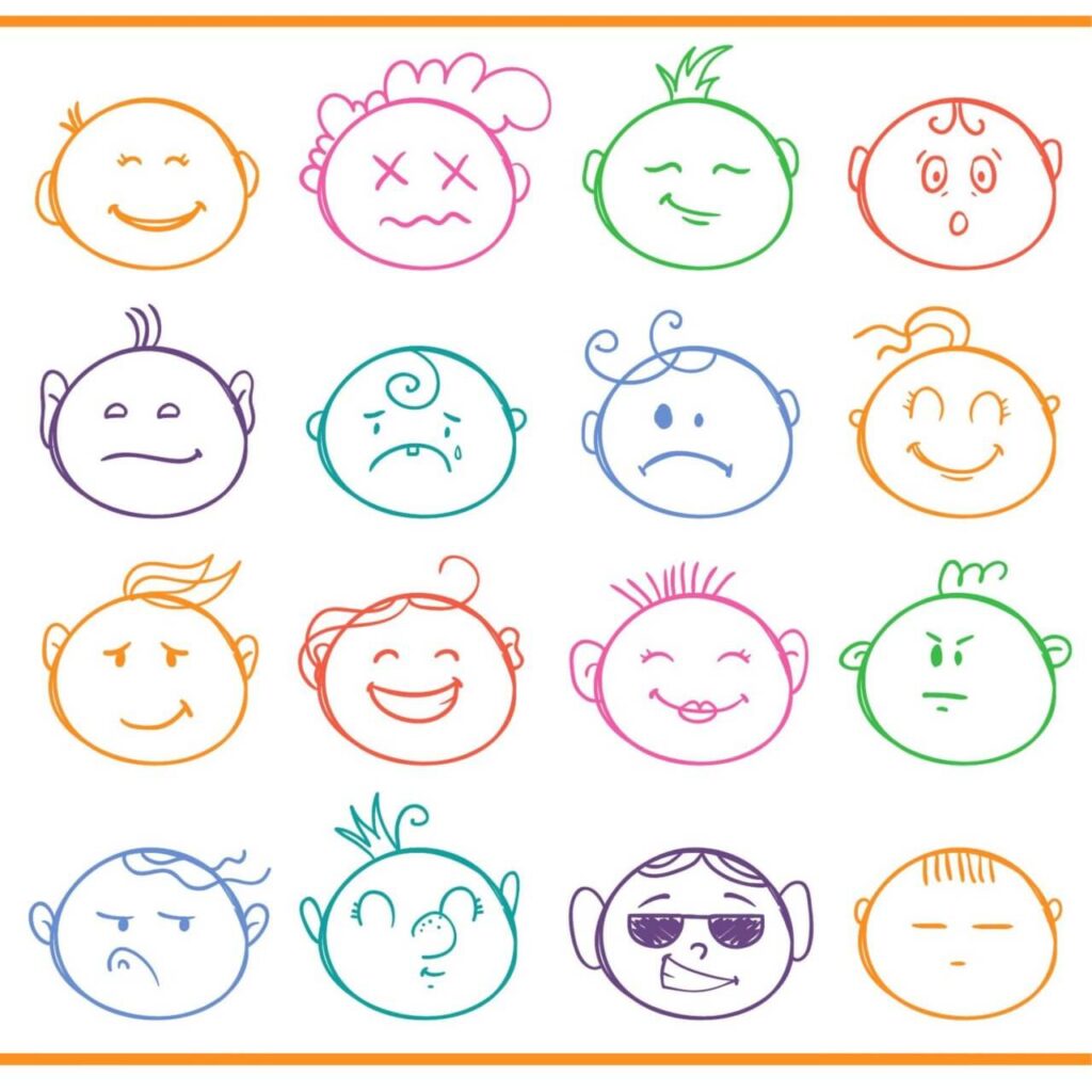 Face expressions vector set