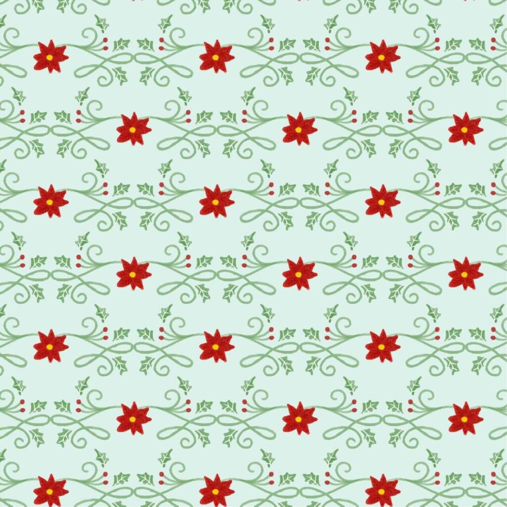 Christmas pattern with floral decoration