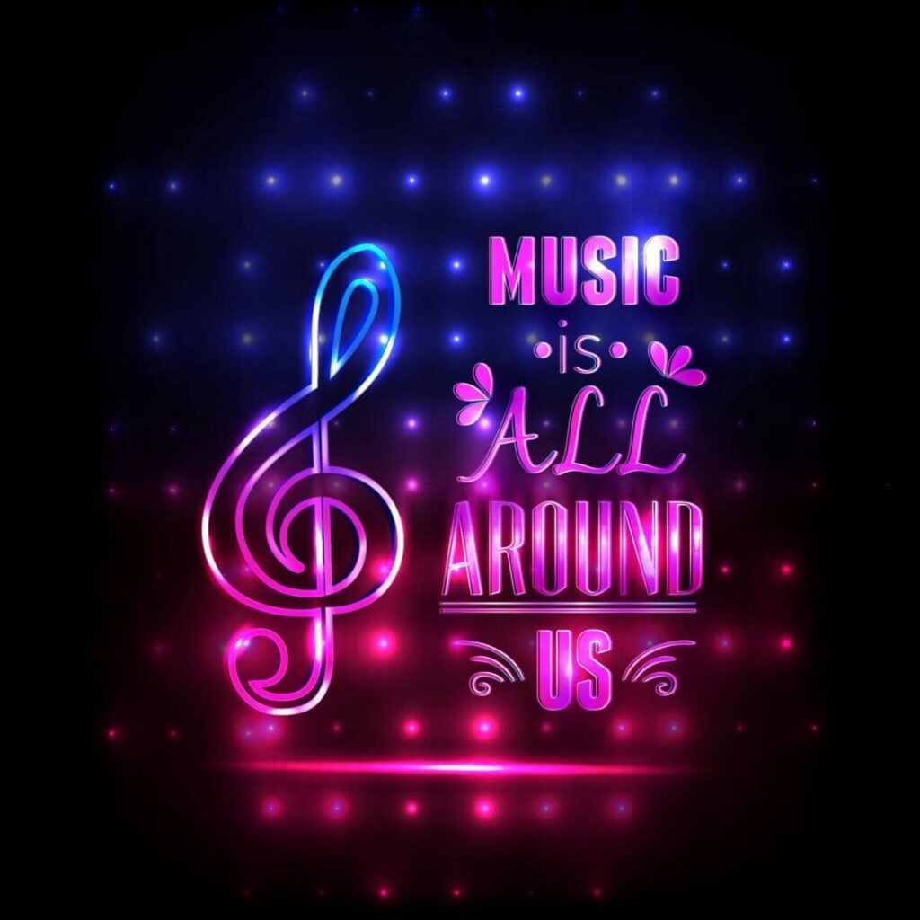 Music illustration with typography