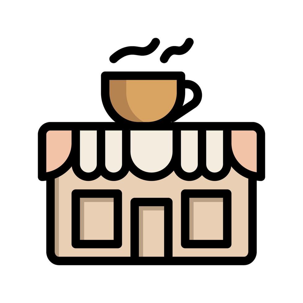 Cafe flat icon. editable coffee shop symbol. Stock Free