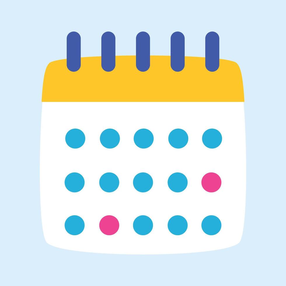 Calendar icon illustration on blue background Stock Free