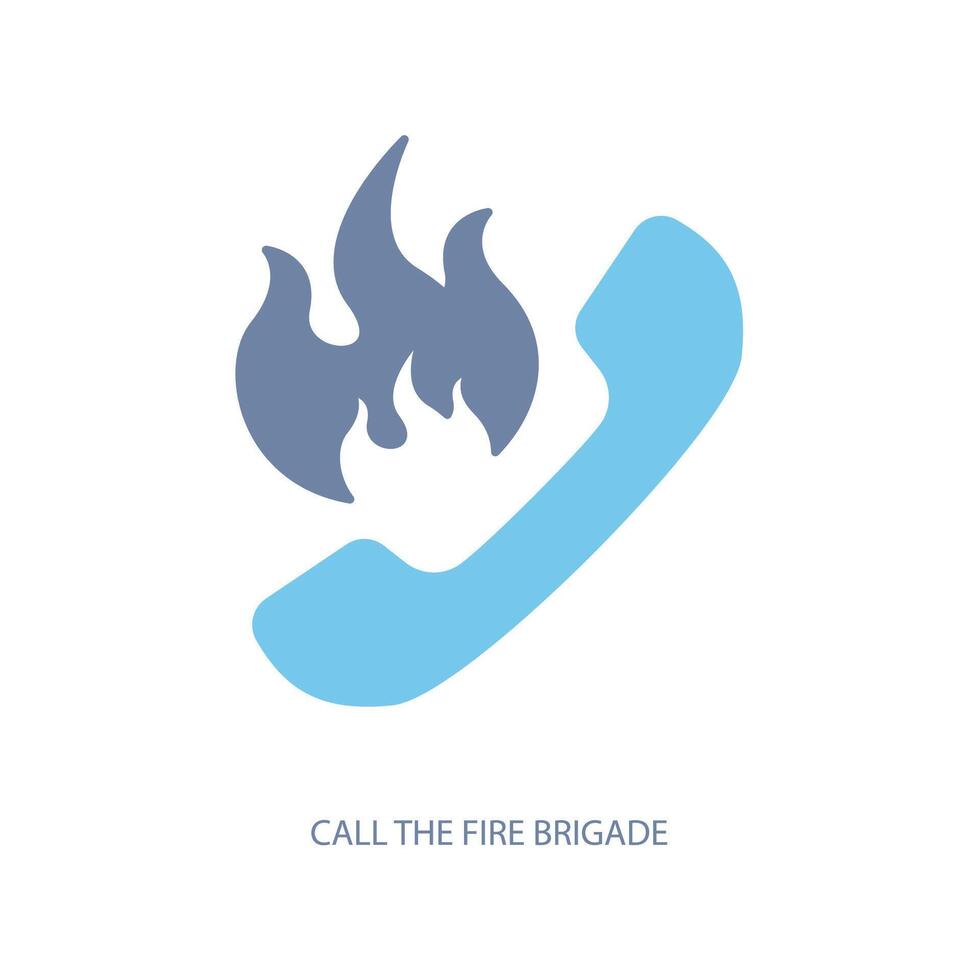 call the fire brigade concept line icon. Simple element illustration. call the fire brigade concept outline symbol design. Stock Free