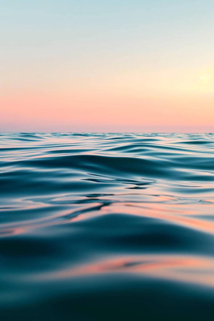 Calm Water Surface at Sunset Close-Up Stock Free