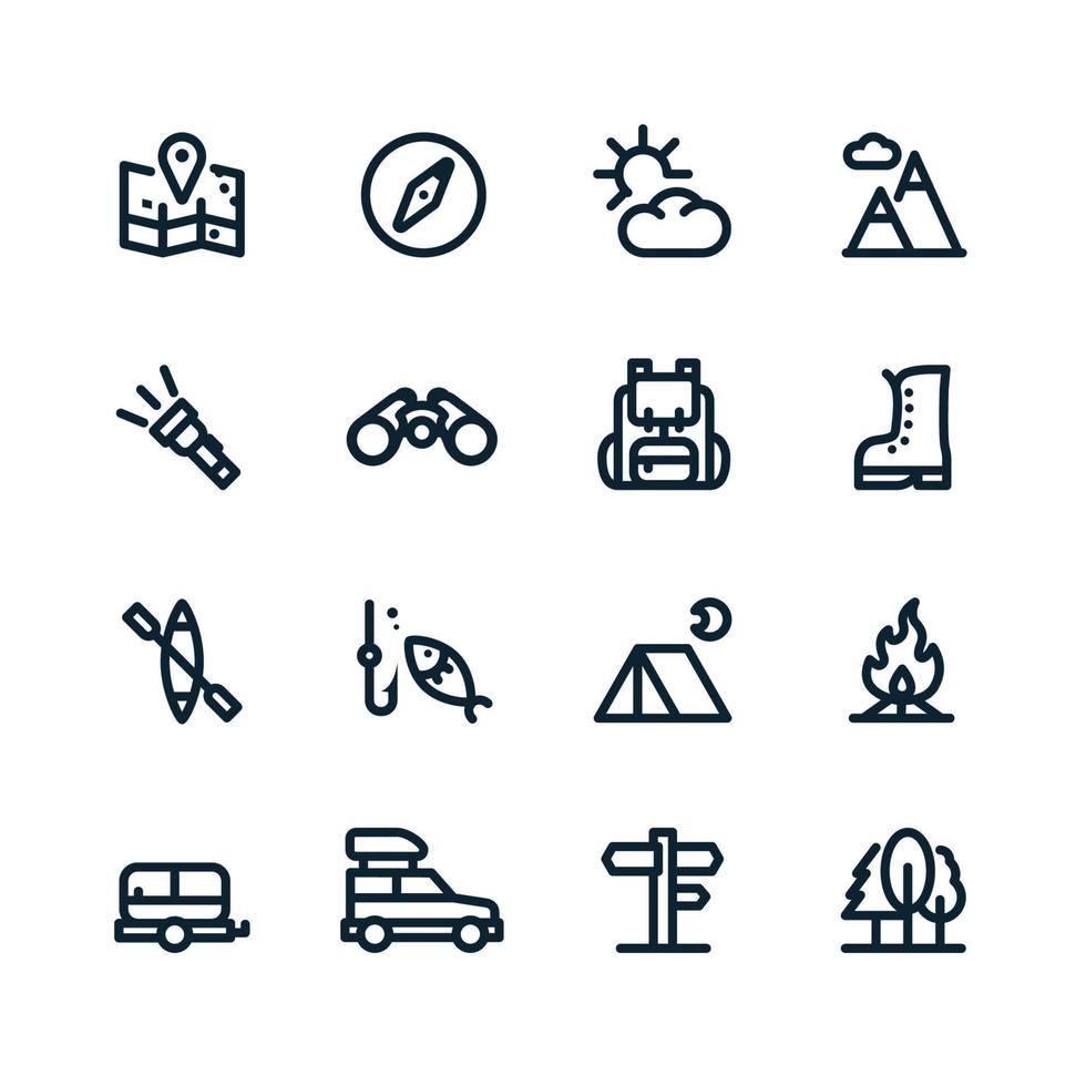 Camping icons with White Background Stock Free and Free SVG