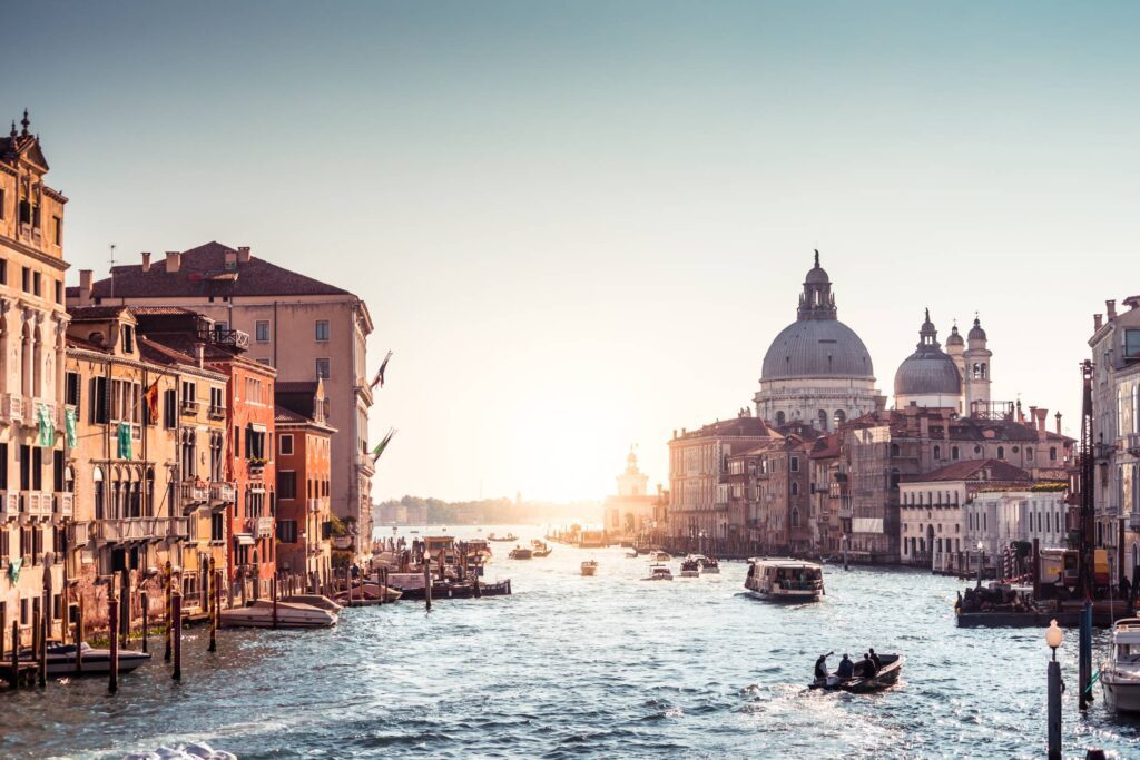 Canal Grande with Basilica di Santa Maria della Salute in Venice, Italy Free Photo