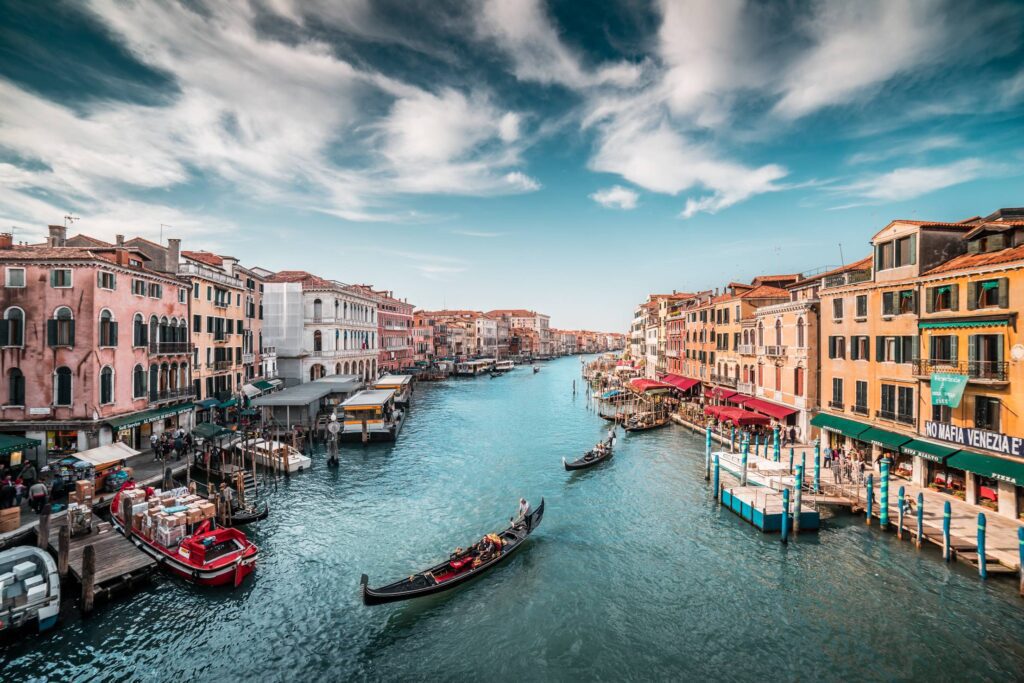 Canal Grande with Gondolas in Venice Free Photo