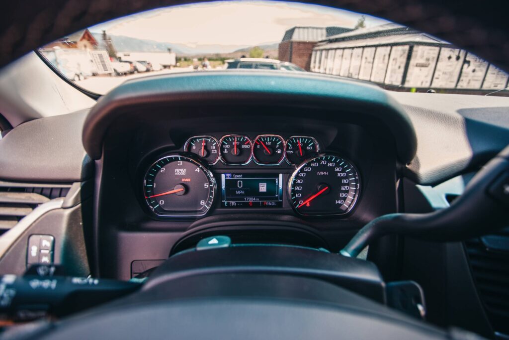 Car Dashboard with Multiple Gauges Free Photo