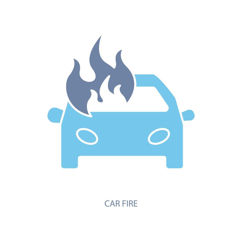 car fire concept line icon. Simple element illustration. car fire concept outline symbol design. Stock Free