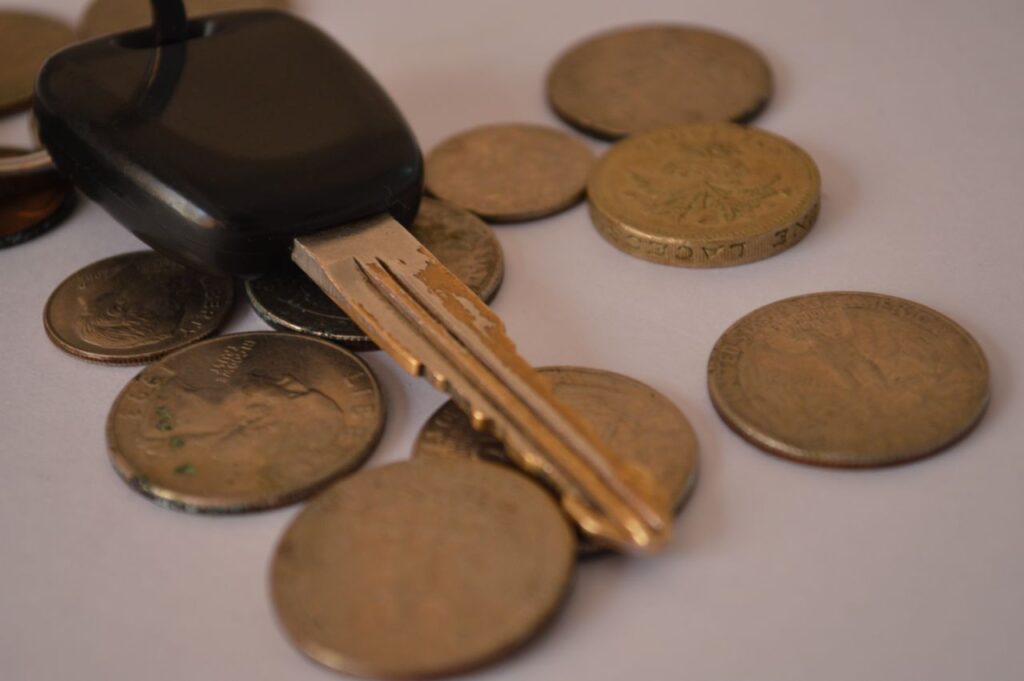 Car Keys With Coins Stock Free