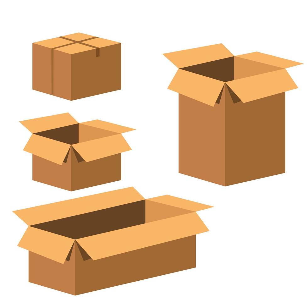 cardbox boxes icon collection vector design Stock Free