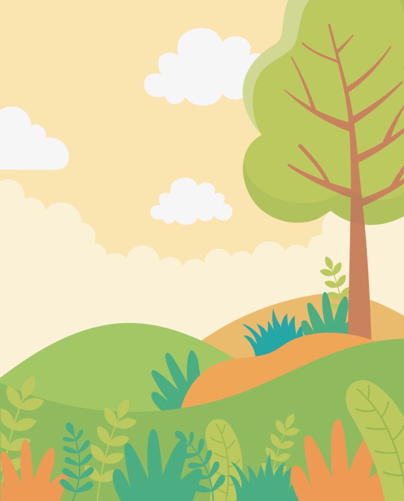 Cartoon landscape background Free Vector