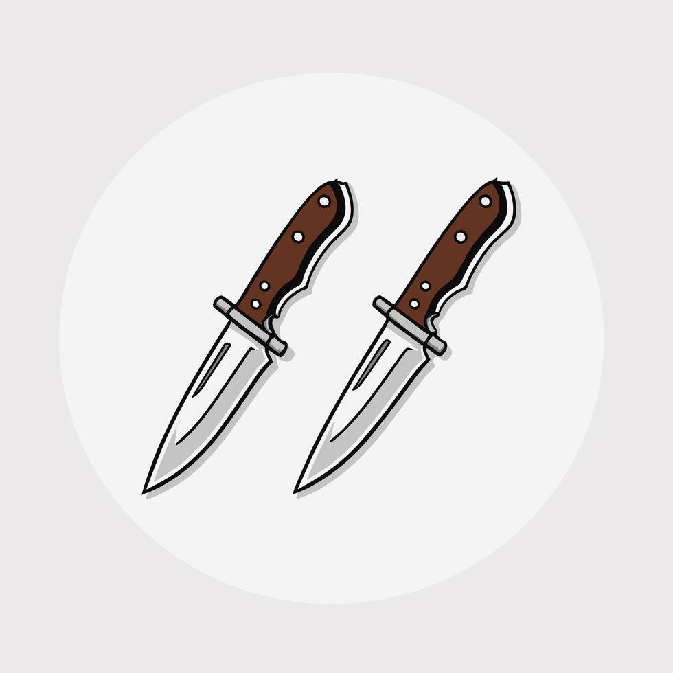 Cartoon style icon illustration of a knife flat artwork Stock Free