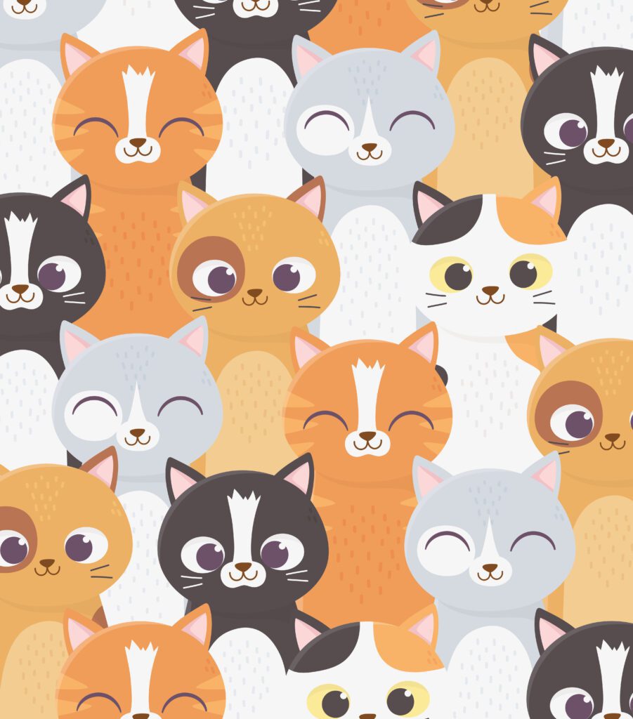 Cats pattern background Free Vector