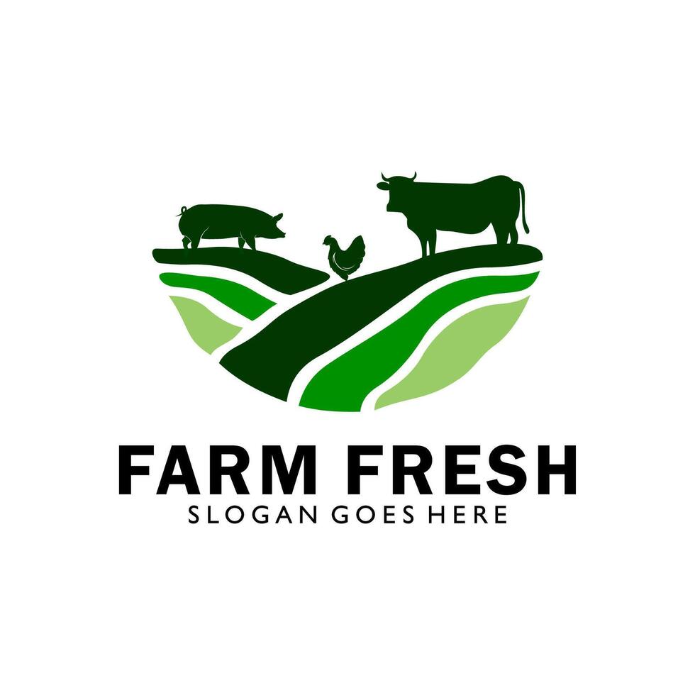 cattle farm logo icon and template illustration Stock Free