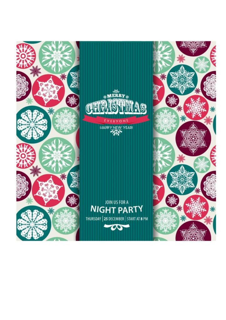 Christmas snowflake pattern. Invitation card.