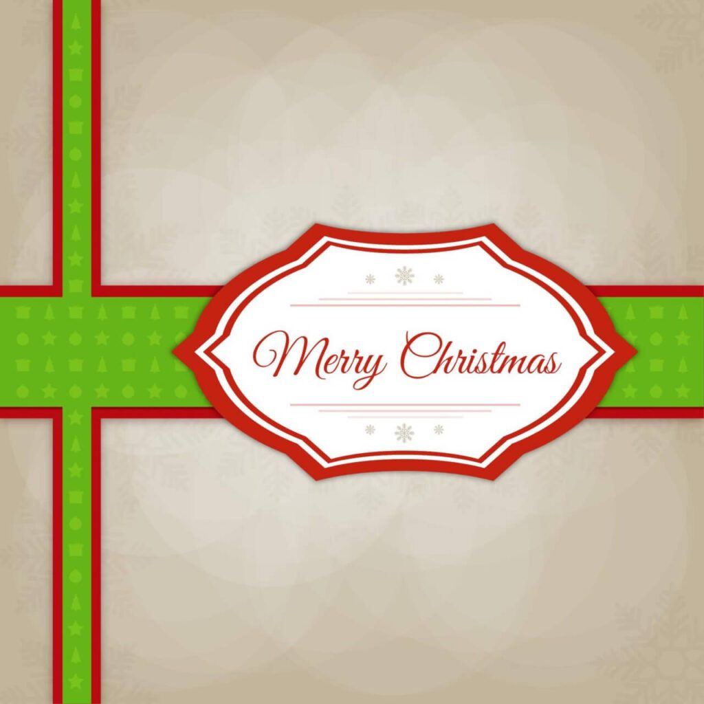 Christmas vector illustration with label