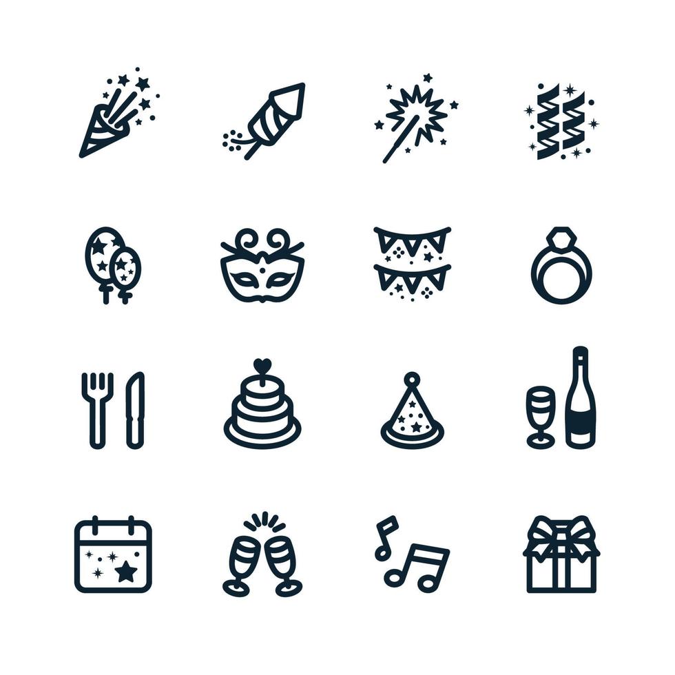 Celebration and Party icons with White Background Stock Free and Free SVG