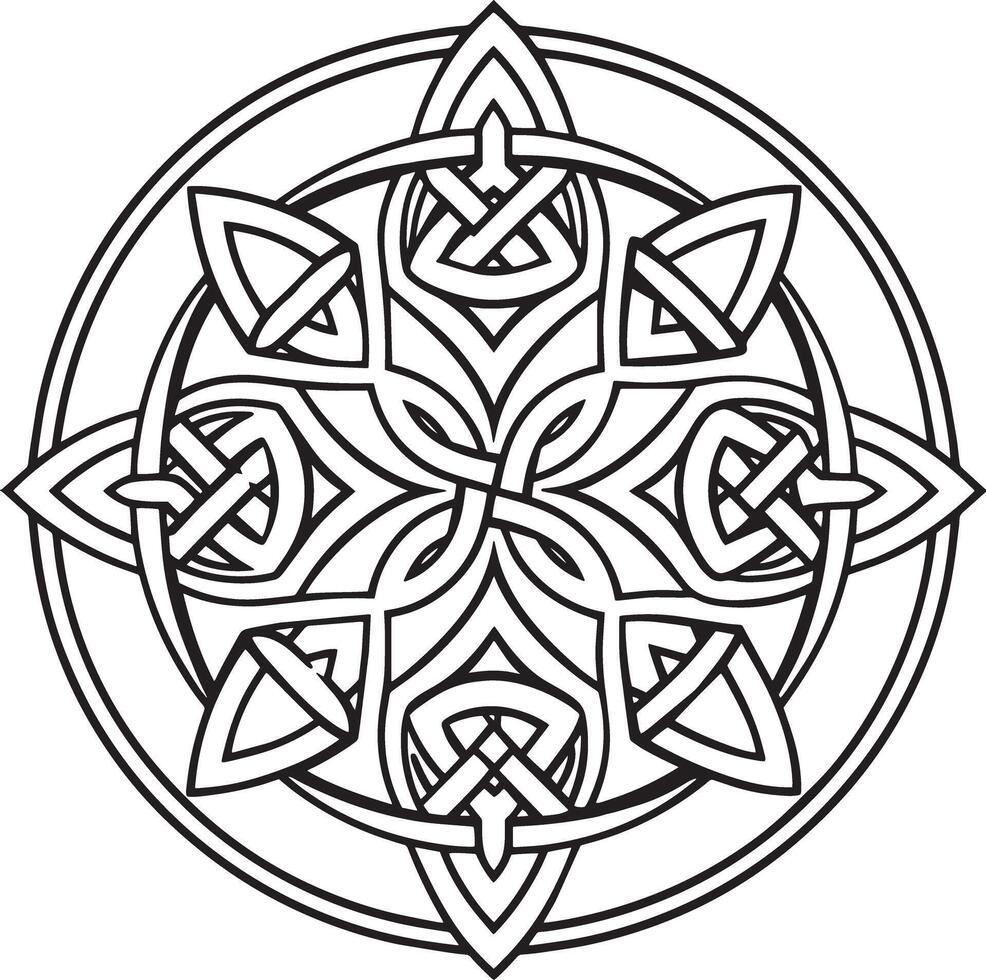 celtic ornament icon and logo illustration black and white Stock Free