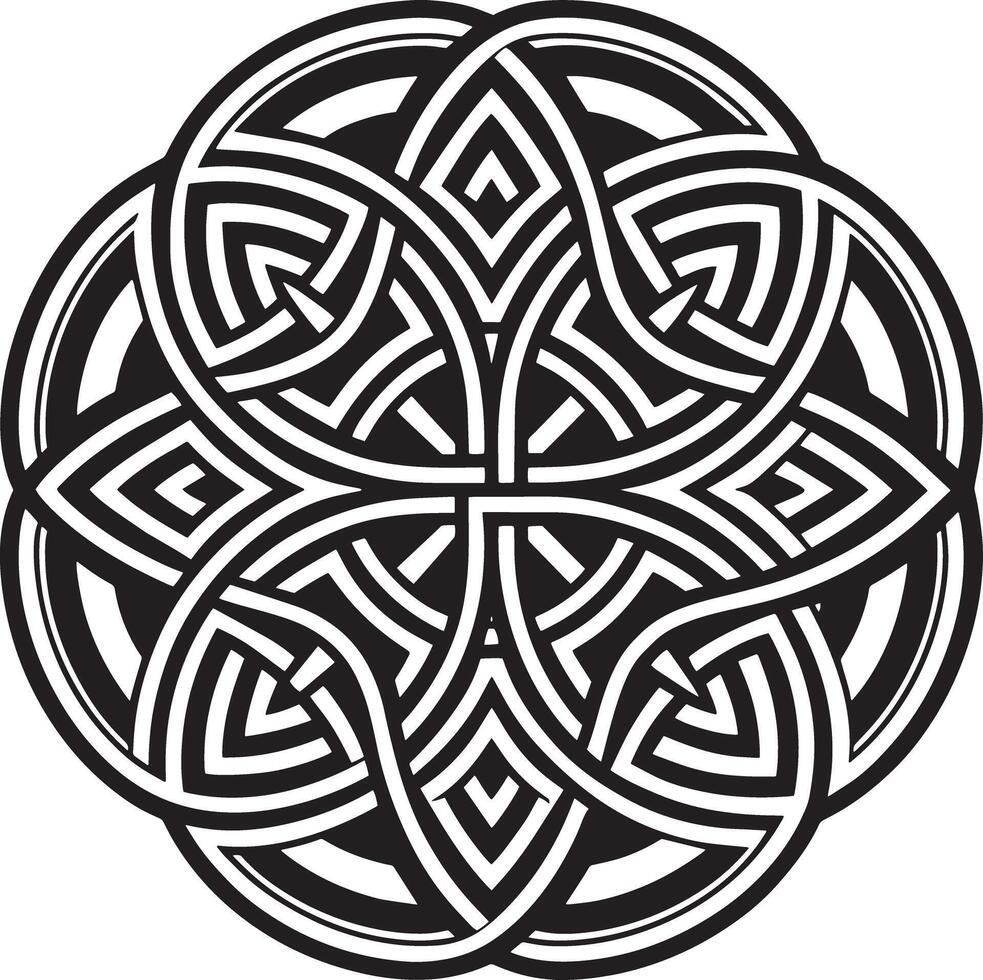 celtic ornament logo icon design black and white illustration Stock Free