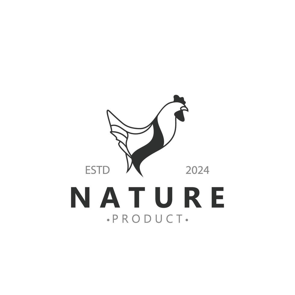 Chicken Farm logo design, animal icon for groceries, butcher shop, farmer market lifestock template Stock Free