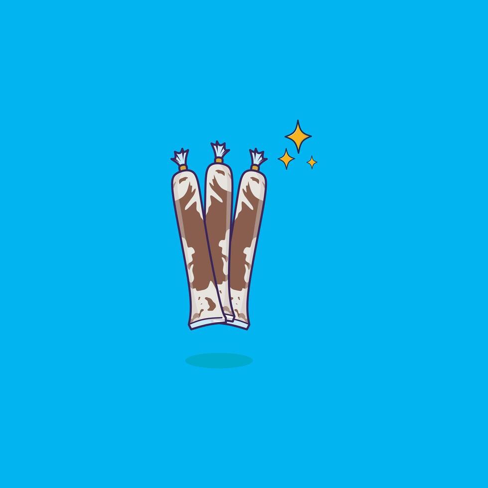 Chocolate Flavored Ice Lolly Hand Icon Illustration. Food Icon Concept Isolated Premium . Flat Cartoon Style Stock Free