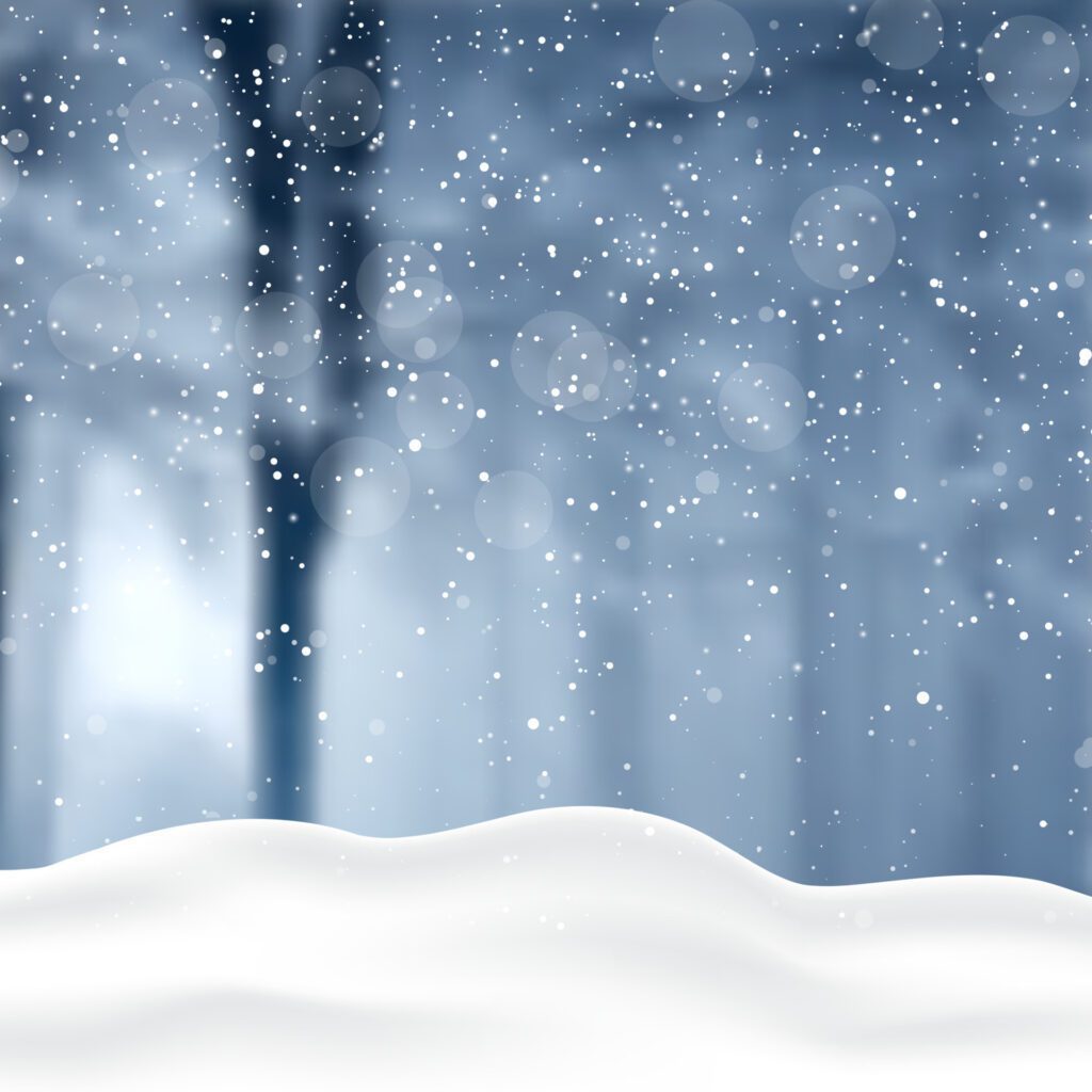 christmas background with defocussed wintry landscape Free Vector