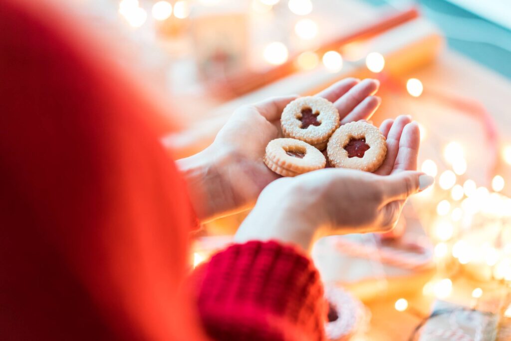 Christmas Cookies in Woman Hands Free Photo