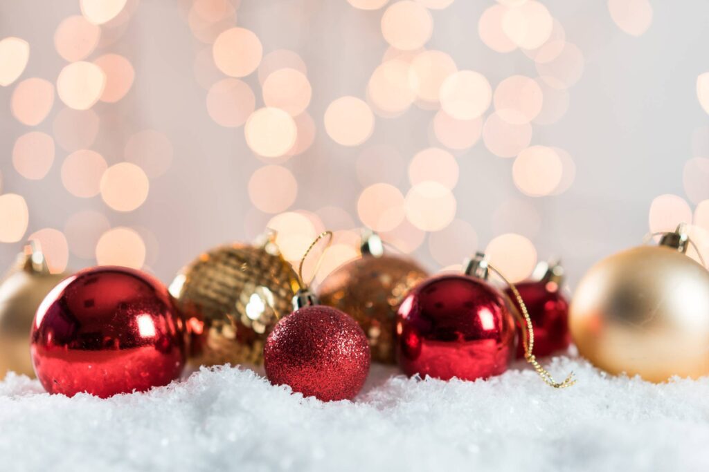 Christmas Decorations with Space for Text Free Photo