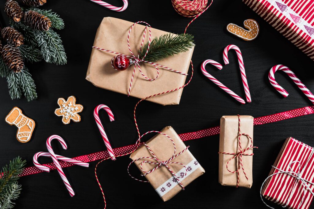 Christmas Flatlay Background Free Photo