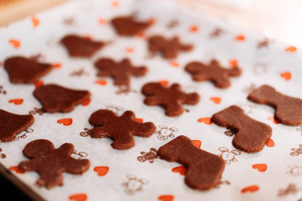 Christmas Gingerbread Cookies on a Tray Free Photo