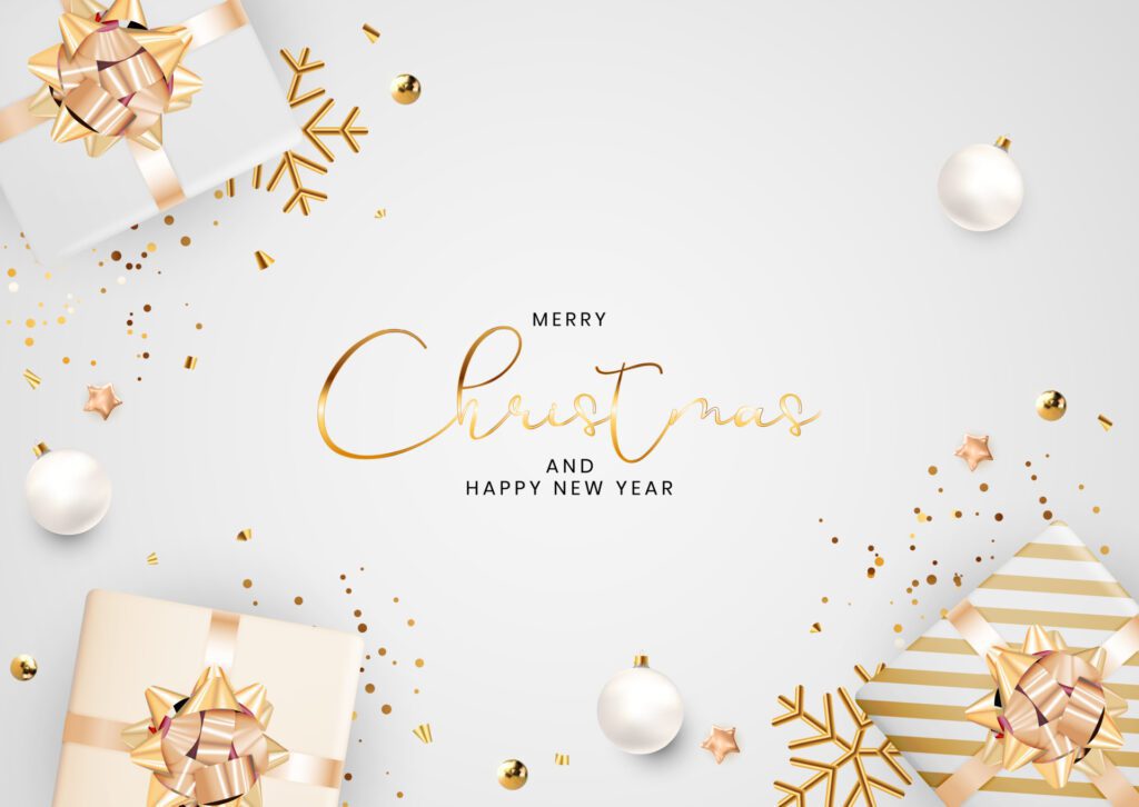 Christmas Holiday Party Background. Happy New Year and Merry Christmas Poster Template. Vector Illustration Free Vector