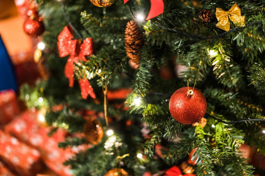 Christmas Tree with Decorations Free Photo