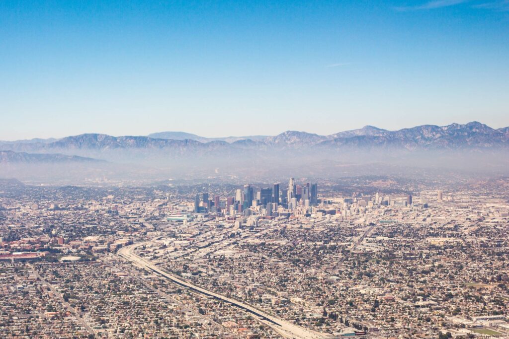 City of Los Angeles California Aerial View from Airplane Free Photo