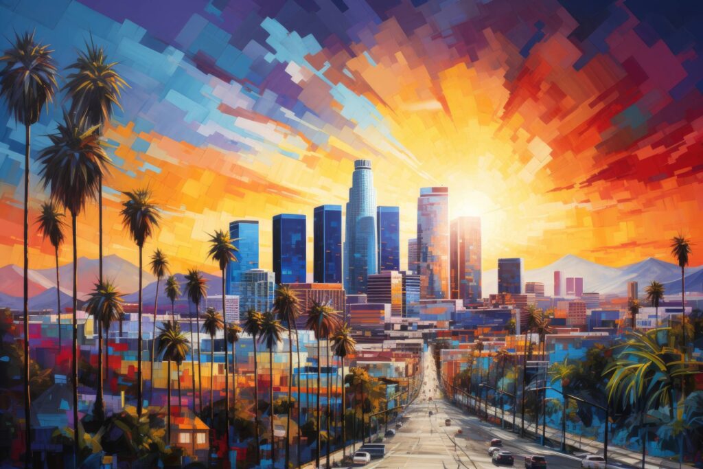 City of Los Angeles Painting Stock Free