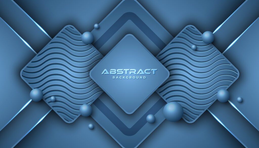 Classic Blue Overlapping Geometric Shapes Background Free Vector