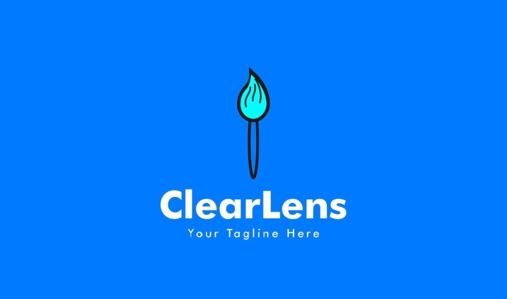 ClearLens logo icon for cleaning camera lens brand Stock Free