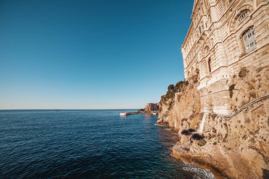 Cliff with Oceanographic Museum in Monaco Free Photo