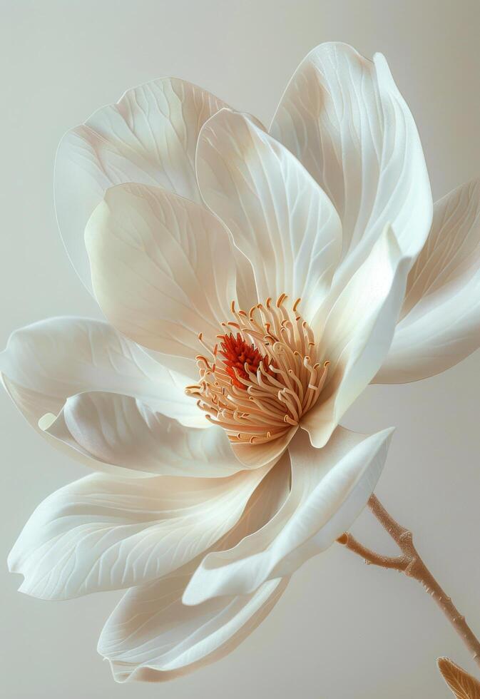 Close Up of a Flower on White Background Stock Free