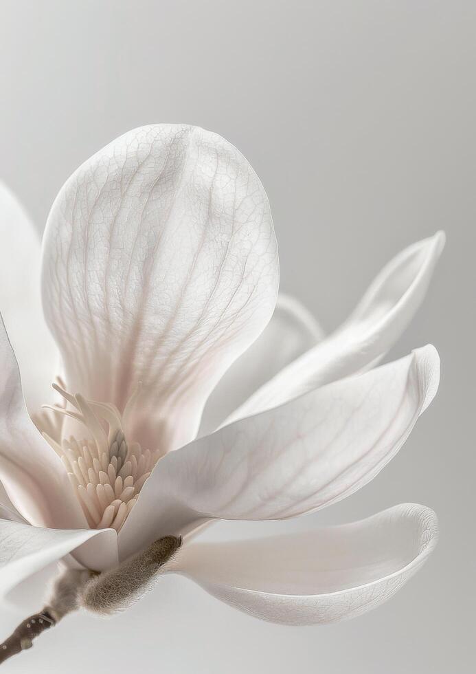 Close-Up of a White Flower on Gray Background Stock Free