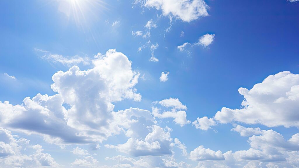 Close-Up View of Clouds Against a Blue Sky. AI Generated Free Photo